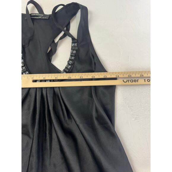 Club Monaco Black Embellished Silk Blend Sleeveless Top XS Elegant Evening - Picture 4 of 10